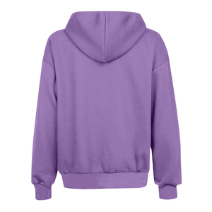 Sweat-shirt à capuche pour femme grande taille avec fermeture éclair, en polaire confortable, à la mode, avec cordon de serrage et grandes poches, pour l'hiver - Product Image 6