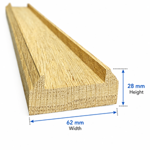 Barandillas de Madera para Escaleras Montadas en la Pared, 62 mm de Ancho, Diseño Rústico, Pintables, Pasamanos Interiores para Escaleras - Product Image 1