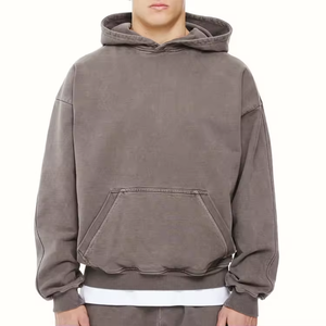 Sudadera con Capucha Extra Grande para Hombre, de Alta Calidad, 100% Algodón, con Logotipo Personalizado en la Parte Delantera, Lavado Ácido, con Tejido de Felpa Francesa Gruesa - Product Image 5