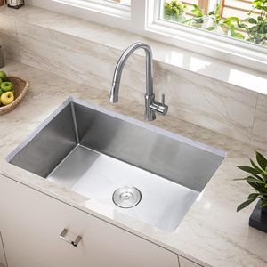 Évier en acier inoxydable THCSS-0544 fait à la main, 304 de qualité alimentaire, bassin profond, coins R10, résistant aux taches, parfait pour les cuisines occupées - Product Image 4