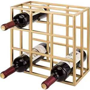 Porte-bouteilles à vin en métal sur base en bois pour bar, hôtel, restaurant, accessoires, porte-bouteilles à vin sans rouille - Product Image 3