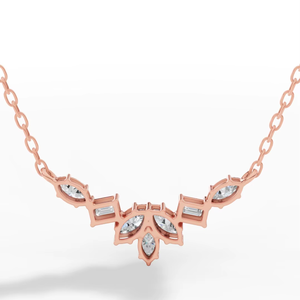 14K Gold Fancy Leaf Lab Grown Diamond <b>Pendant</b> Necklace | <b>Emerald</b> Marquise Cut | Certified Luxury Fine Jewelry Women's Wedding - Product Image 6