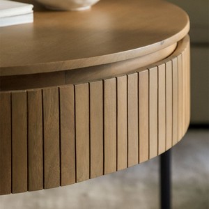 Mesa de centro redonda Vandana Grand Cresta Ø90 cm en madera de mango Analis - Product Image 2