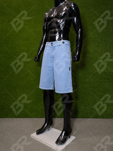 <b>Light</b> Blue Men's Straight Denim Shorts Washed Twill Formal Winter Casual Summer Wear - Product Image 4