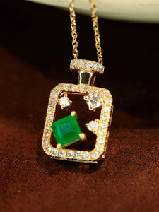 Collier pendentif en pierre verte taille marquise, plaqué argent 925, certifié GRA, design géométrique, chaîne unisexe classique pour tous les jours - Product Image 4