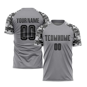 Maillot de football américain gris pour homme, manches courtes, impression sublimée, évacuation de l'humidité, respirant, anti-UV, col rond, coupe classique - Product Image 3