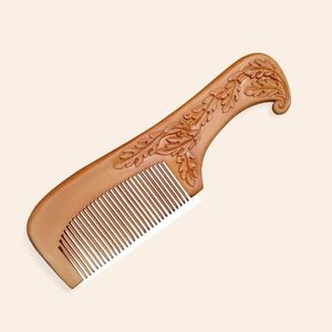 Peigne en bois à dents larges de qualité supérieure, écologique et luxueux, outil de soin des cheveux naturel pour réduire la casse et les frisottis des cheveux, disponible - Product Image 6