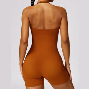 Nouvelle Collection 2026 : Combinaison de Yoga Femme Halter Ajustée pour l'Entraînement et le Sport – Effet Seconde Peau – Tenue Une Pièce - Product Image 5