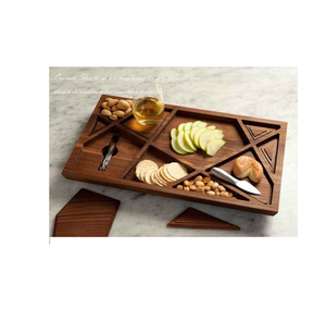 Plateau décoratif en bois à plusieurs compartiments pour fruits secs, accessoires de table et de vaisselle pour la maison et l'hôtel - Product Image 1