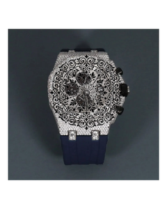 Montre en or quartz unisexe de luxe AMBER JEWELS, boîtier carré de 46 mm, chronographe en cristal indien, bracelet en silicone, vintage, étanche, édition limitée - Product Image 2