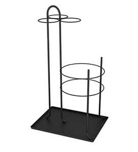 Support de rangement cylindrique en métal noir Skies Trader pour parapluies et bâtons de marche, à motif diamant, pour porche - Product Image 3