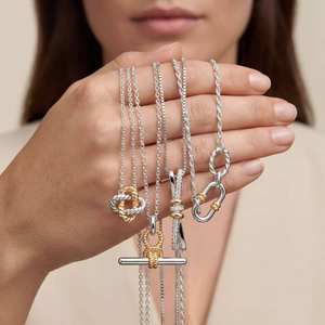 Collier trombone bicolore en laiton, chaîne à maillons, bijoux minimalistes pour femme - Product Image 6