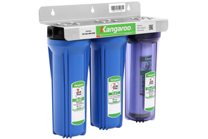 Système de pré-filtration d'eau en plastique Kangaroo 3 étapes 1 micron 3000 GPD Durée de vie du filtre 6 mois Écologique Domestique Manuel Facile - Product Image 3