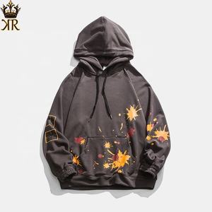 Sudadera con Capucha Vintage Desgastada con Logotipo Impreso DTG Personalizado del Fabricante, Sudadera de Algodón Grueso Lavada al Ácido y Decolorada por el Sol - Product Image 2