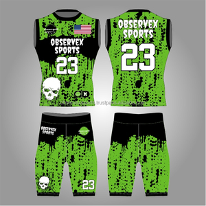 Uniforme de fútbol americano 7v7 totalmente personalizado, hecho con material que absorbe la humedad, jersey 7on7 que se seca durante el juego. - Product Image 1