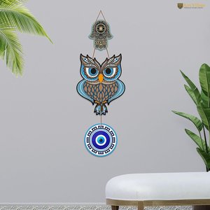 Escultura de Pared de Madera MDF con Forma de Búho Feng Shui para Decoración Espiritual de la Sala de Estar del Hogar - Product Image 3