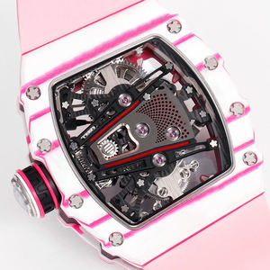 Caja de fibra de carbono de alta calidad con movimiento tourbillon esqueletizado, un elegante reloj mecánico de lujo unisex para un estilo casual de negocios. - Product Image 3