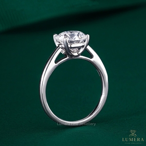 Anillo de Compromiso Solitario con Diamante Cultivado en Laboratorio, Corte Brillante Redondo Clásico, para Mujer, en Oro de 9K, 10K, 14K y 18K, Certificado por IGI - Product Image 3