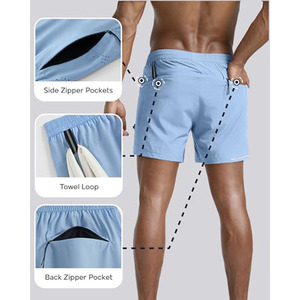 Pantalones Cortos Deportivos Suaves de Venta Directa de Fábrica, Pantalones Cortos de Playa, Pantalones Cortos Atléticos Transpirables, Pantalones Cortos de Baloncesto de Color Puro para Hombre - Product Image 4