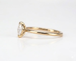 Women's Yellow Gold East-West 0.25 ct <b>Baby</b> Marquise Cut Lab Diamond Solitaire Engagement Ring in 18K Gold Everyday Fine Jewelry - Product Image 6