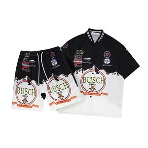 2023 hommes meilleure vente été bouton double ensemble de haute qualité promotionnel sublimé ensemble court coupe-vent respirant écologique - Product Image 2