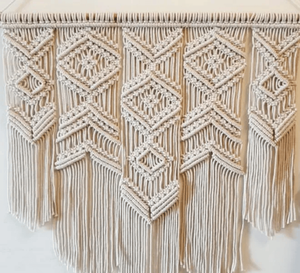 Tapiz de algodón tejido de macramé bohemio moderno hecho a mano, decoración del hogar, estilo artístico, colgante decorativo de pared - Product Image 3