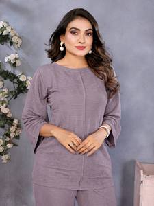 Ensemble haut et bas pour femmes à la mode, tissu importé, collection haut de gamme - Product Image 5
