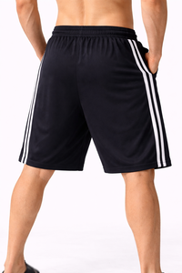 Pantalones Cortos Deportivos para Hombre con Franja Lateral, de Secado Rápido, de Poliéster, para Gimnasio, Correr, Deporte, Cintura Elástica con Cordón, Logotipo Personalizado - Product Image 2