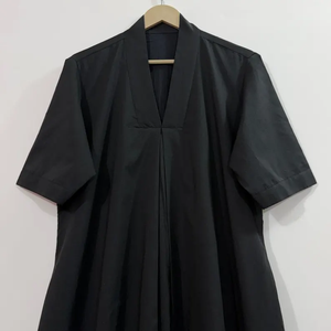 เดรสลำลองผู้หญิง ผ้าทอ 100% คอตตอน แขนสั้น ทรงเอ็มไพร์ เอวสูง ทรงเบบี้ดอลล์ โอเวอร์ไซส์ คอวี ทรงหลวม สไตล์ราชสถาน - Product Image 2