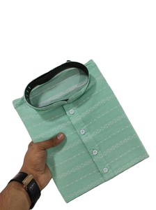 Kurtas indias largas de algodón para hombre en tela de algodón de primera calidad, diseño de tejido de algodón suave premium, ropa étnica para festivales. - Product Image 2