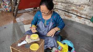 Juego de posavasos de té antideslizante respetuoso con el medio ambiente hecho a mano de Nepal, lana merino de alta calidad, rebanada de limón, regalo de decoración del hogar de tejido plano - Product Image 5