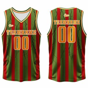 Uniforme de Baloncesto Rojo y Verde, Diseño Ligero, Flexible y Transpirable, Estilo Urbano - Product Image 2