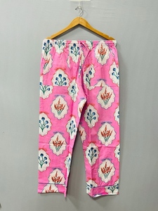 Conjunto de Pijamas de Algodón Puro para Mujer, Transpirable, Estampado a Mano, Traje de Dormir para Verano - Product Image 4