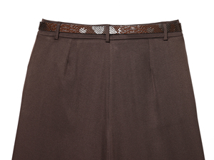 Jupe-short en satin pour femme, couleur unie, respirante, décontractée, taille mi-haute élastique, longueur genou, avec ceinture, idéale pour l'été - Product Image 3