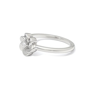 Flower Diamond <b>Ring</b> in <b>925</b> Sterling <b>Silver</b> Women's Engagement Band Romantic Style Prong Setting Round Brilliant Cut - Product Image 3