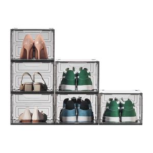 Set di 6 Scatole Trasparenti XXL per Sneaker, Organizzatori Impilabili per Scarpe con Porta Magnetica, Adatte per Taglia US 13 - Product Image 1