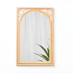 Best Price <b>Hand</b> Made Decorative Bathroom Rattan <b>Mirror</b> Top Quality Shower <b>Mirrors</b> Modern Creative Design - Product Image 2