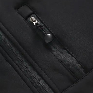 Men's Blue Fleece Jacket Hooded Full <b>Zip</b> Stand Collar Waterproof Windproof Casual Outdoor Wear Regular Fit Polyester Material - Product Image 5