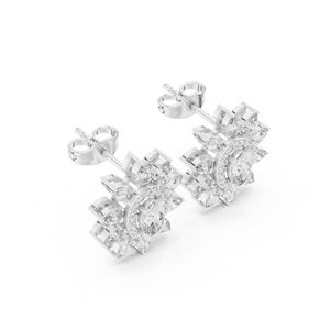 Classic Rhodium Plated S925 Sterling <b>Silver</b> Stock <b>Earrings</b> Luxury VVS Moissanite Lab Grown Diamond Women Stud <b>Earrings</b> - Product Image 3