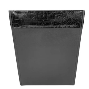 Brown Crocodile Embossed Leather Waste <b>Bin</b> Office Leather Waste <b>Bin</b> Brown Rectangular Leather Waste <b>Bin</b> Open Top - Product Image 5