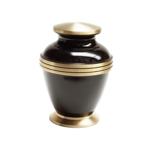 Urnes de crémation noires d'accent de décor à la maison et pot de souvenir de cendres funéraires urnes funéraires de conception personnalisée en métal les plus tendances pour les humains - Product Image 5