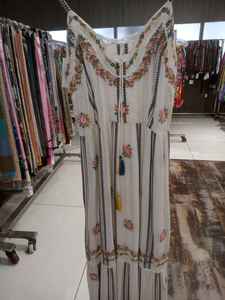 Robe longue d'été décontractée pour femme, style bohème, col halter, imprimé floral, en coton extensible, coupe ample, pour la plage - Product Image 5