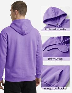 Sweat-shirts et hoodies pour hommes à logo personnalisé, en molleton épais, streetwear uni, à manches longues - Product Image 5