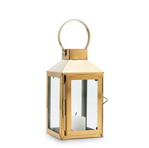 <b>Gold</b> Metal Colorful Glass Geometric Hanging Eco-Friendly Candle <b>Lantern</b> for Indoor/Outdoor Christmas Home Decor - Product Image 3