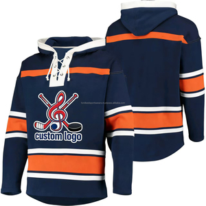 Maillot de hockey sur glace à capuche bordeaux avec logo personnalisé, uniforme d'équipe rayé pour hommes - Product Image 3