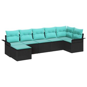 Juego de Sofás de Jardín de 7 Piezas en Ratán Sintético Negro con Almacenamiento, Colección de Muebles para Exteriores - Product Image 2