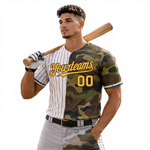 เสื้อเบสบอลคุณภาพสูงแบบยูนิเซ็กซ์ สีทูโทน ระบายอากาศได้ดี ผลิตจากโพลีเอสเตอร์ 100% แขนสั้น สายปรับได้ ไซส์ใหญ่ รับผลิตแบบ OEM - Product Image 1