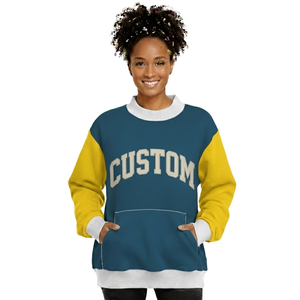 Sweat-shirt tendance pour femme à col montant et manches longues, pull basique de haute qualité, service OEM, haut quotidien élégant en tricot côtelé - Product Image 4