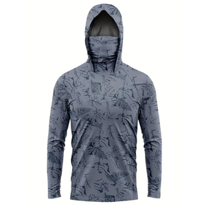 Cómoda Camiseta de Pesca con Capucha de Manga Larga, Protección UV UPF 50, Poliéster Catonic, para Actividades al Aire Libre - Product Image 1