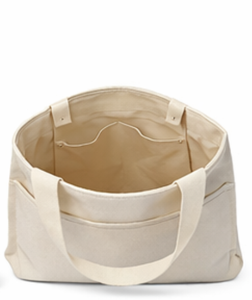 Sac fourre-tout en toile de coton moyen, personnalisable avec logo imprimé, poche, fermeture et poignée d'épaule – Vente en gros - Product Image 5